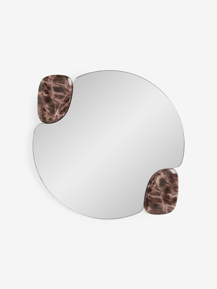 MADE.COM Brown Davi Marble Effect Resin Mirror - Image 4 of 4