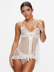 Ann Summers Black Chrome Bon Babydoll And Thong Mesh Set - Image 1 of 3