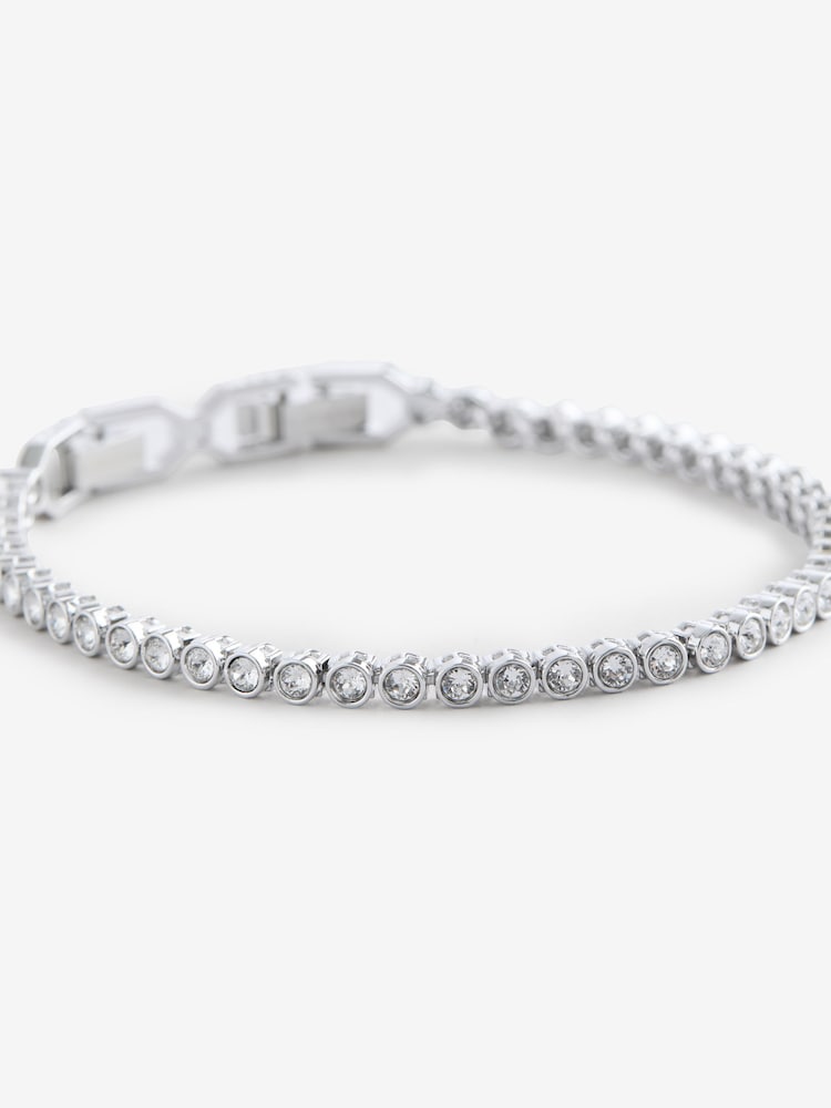 Swarovski Imber Emily Tennis Bracelet with Round Cut Rhodium Plated - Image 2 of 6