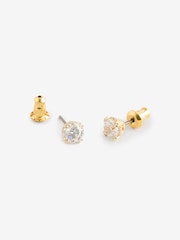 Swarovski Stilla Stud Earrings with Round Cut Gold Tone Plated - Bild 1 von 7