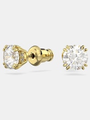 Swarovski Stilla Stud Earrings with Round Cut Gold Tone Plated - Bild 2 von 7