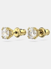 Swarovski Stilla Stud Earrings with Round Cut Gold Tone Plated - Bild 3 von 7