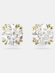 Swarovski Stilla Stud Earrings with Round Cut Gold Tone Plated - Bild 4 von 7