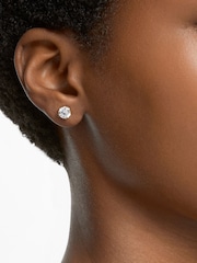 Swarovski Stilla Stud Earrings with Round Cut Gold Tone Plated - Bild 5 von 7
