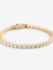 Dorado - Swarovski Matrix Tennis Bracelet with Round Cut Gold Tone Plated - Imagen 1 de 7