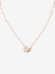 Swarovski Pink Swan Rose Gold Tone Necklace - Image 1 of 1