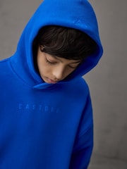 Castore Cobalt Blue Logo Long Sleeve Cotton Hoodie - Image 4 of 9