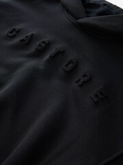 Castore Black Ground Logo Long Sleeve Cotton Hoodie - Image 4 of 7