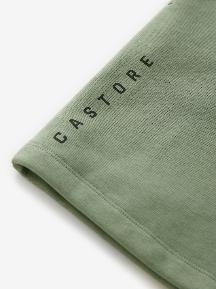 Castore Khaki Green Oversized Cotton Short Sleeve T-Shirt and Shorts Set - Image 11 of 11