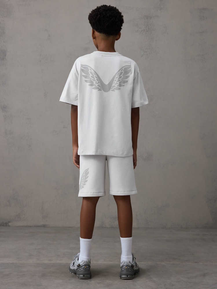 Castore Light Grey Oversized Cotton Short Sleeve T-Shirt and Shorts Set - Image 1 of 10
