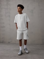 Castore Light Grey Oversized Cotton Short Sleeve T-Shirt and Shorts Set - Image 2 of 10