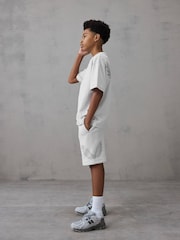 Castore Light Grey Oversized Cotton Short Sleeve T-Shirt and Shorts Set - Image 4 of 10