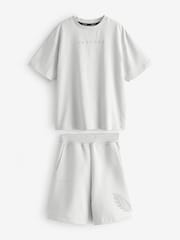 Castore Light Grey Oversized Cotton Short Sleeve T-Shirt and Shorts Set - Image 5 of 10