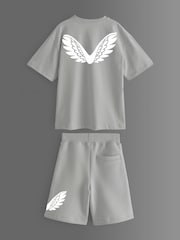 Castore Light Grey Oversized Cotton Short Sleeve T-Shirt and Shorts Set - Image 7 of 10