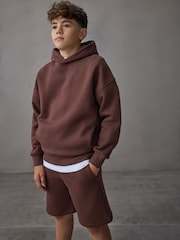 Castore Brown Oversized Hoodie and Shorts Set - Image 1 of 12
