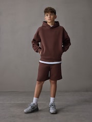 Castore Brown Oversized Hoodie and Shorts Set - Image 4 of 12