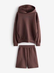 Castore Brown Oversized Hoodie and Shorts Set - Image 5 of 12