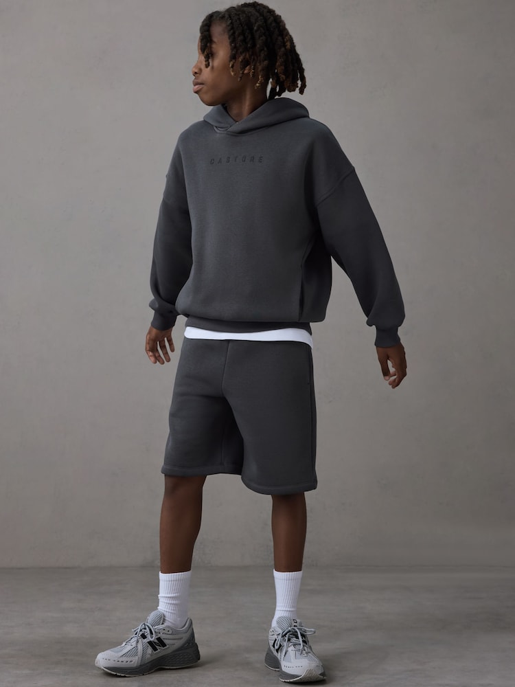 Castore Charcoal Grey Oversized Hoodie and Shorts Set - Image 1 of 12