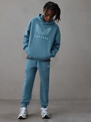 Castore Mid Blue Oversized Hoodie and Joggers Set - Image 1 of 8