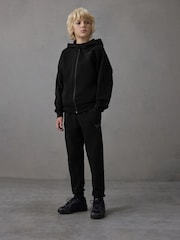 Castore Black Oversized Zip Through Hoodie and Joggers Set - Image 1 of 10