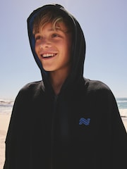 Black Towelling Poncho (3-16yrs) - Image 2 of 8