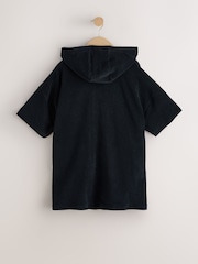 Black Towelling Poncho (3-16yrs) - Image 6 of 8
