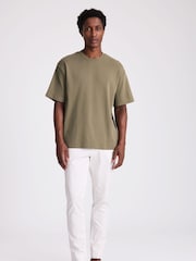 MOSS Green Heavyweight Crew Neck 100% Cotton T-Shirt - Image 2 of 4