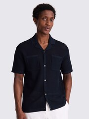 MOSS Blue Open Knit Shirt - Image 1 of 4