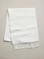 Cream - N.Premium Made in Italy Twill Midweight Shawl Scarf - 8এর মধ্যে 5 ছবি