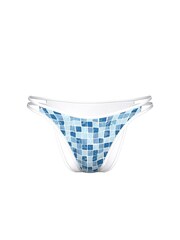 Victoria's Secret Wavy Tiles Blue Cheeky Scuba Bikini Bottoms - Image 3 of 3