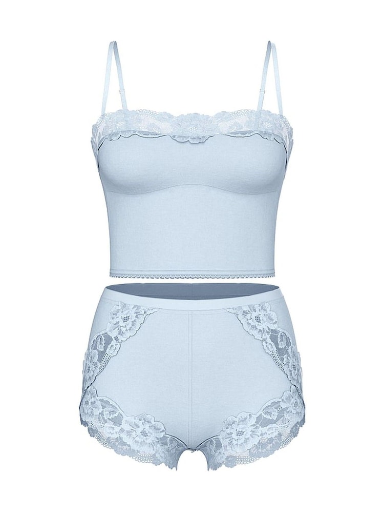Victoria's Secret Palest Blue Straight Neck Modal Cami Set - Image 3 of 3