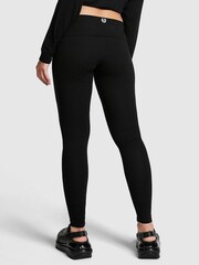 Victoria's Secret PINK Black Cotton Foldover Leggings - Image 2 of 3