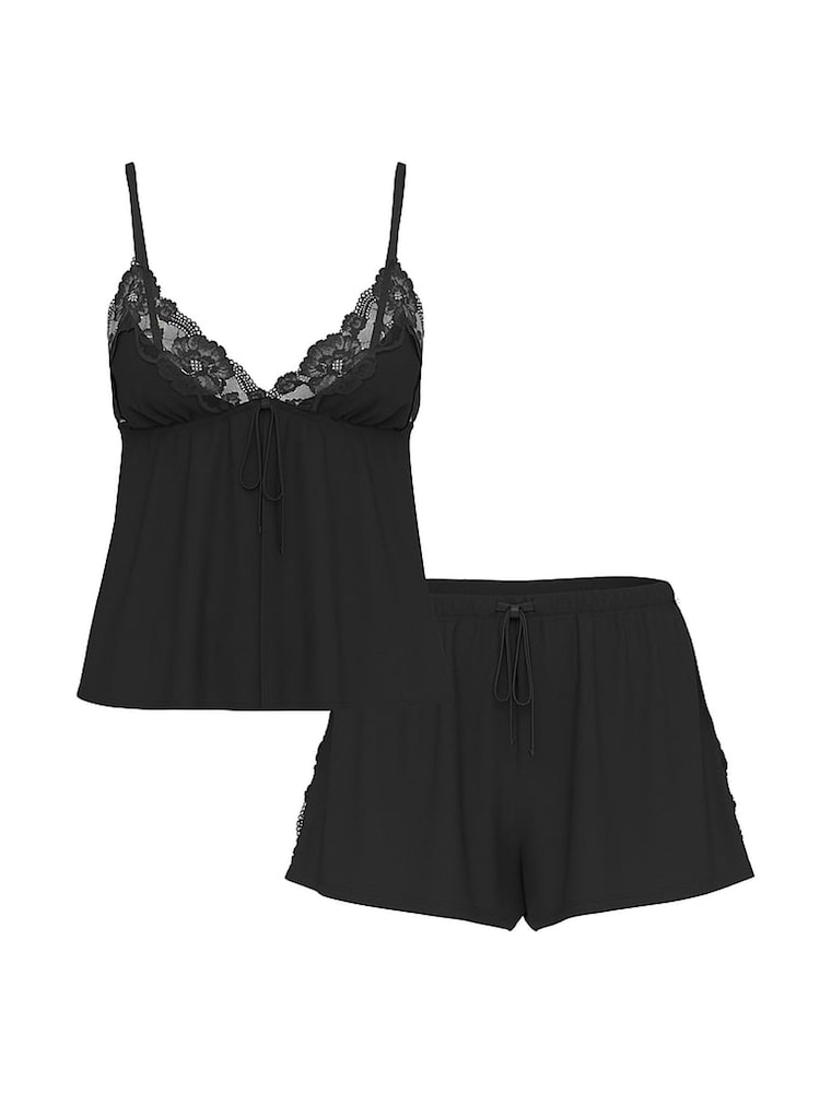 Victoria's Secret Black Modal Lace Flyaway Cami Set - Image 3 of 3 Victoria's Secret Black Modal Lace Flyaway Cami Set - Image 3 of 3