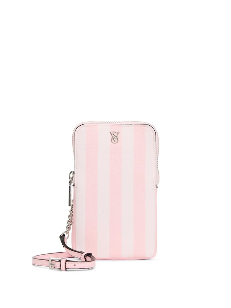 Victoria's Secret Iconic Stripe Pink Phone Crossbody Bag - Image 3 of 3