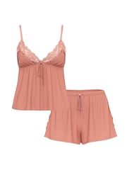 Victoria's Secret Desert Blush Brown Modal Lace Flyaway Cami Set - Image 4 of 4