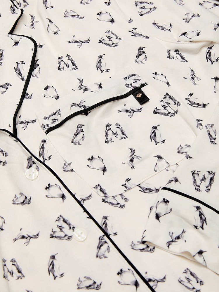 Victoria's Secret Coconut White Penguins Modal Long Pyjamas Set - Image 4 of 4 Victoria's Secret Coconut White Penguins Modal Long Pyjamas Set - Image 4 of 4
