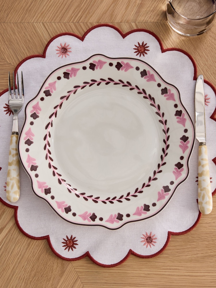 Nina Campbell Set of 4 Pink Primrose Dinner Plates - Image 3 of 3