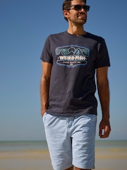 Weird Fish Blue Dewey Stripe 100% Cotton Shorts - Image 1 of 10