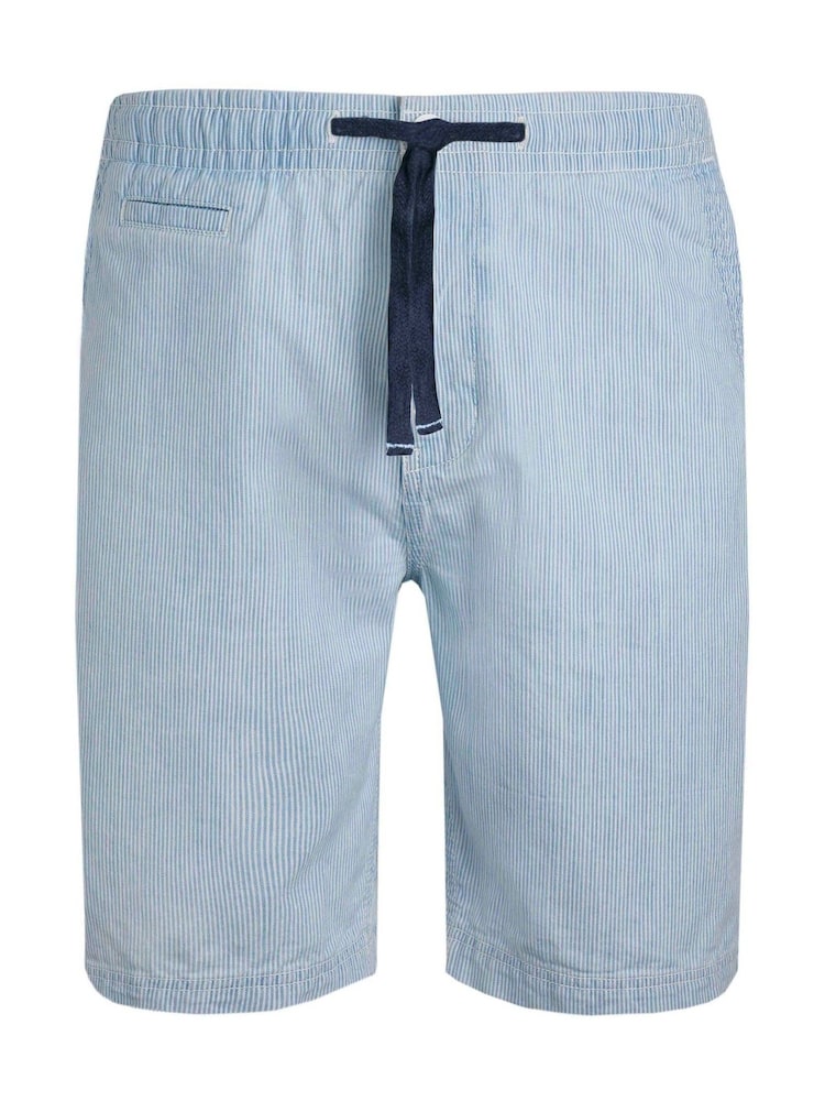 Weird Fish Blue Dewey Stripe 100% Cotton Shorts - Image 17 of 17 Weird Fish Blue Dewey Stripe 100% Cotton Shorts - Image 17 of 17