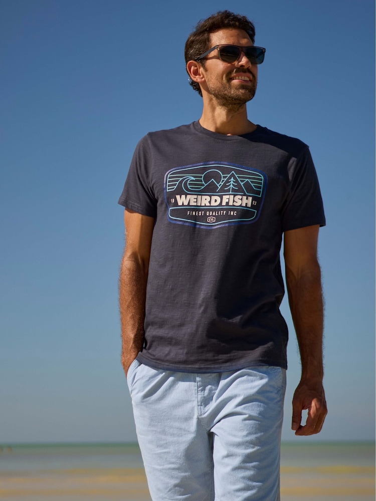 Weird Fish Blue Dewey Stripe 100% Cotton Shorts - Image 2 of 17 Weird Fish Blue Dewey Stripe 100% Cotton Shorts - Image 2 of 17