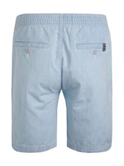 Weird Fish Blue Dewey Stripe 100% Cotton Shorts - Image 4 of 10