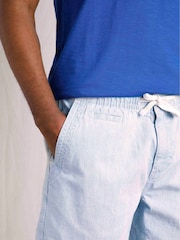 Weird Fish Blue Dewey Stripe 100% Cotton Shorts - Image 7 of 10