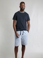 Weird Fish Blue Dewey Stripe 100% Cotton Shorts - Image 8 of 10