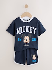 Bleu marine/blanc - Ensemble t-shirt et short Mickey Mouse (3mois-8ans) - Image 6 de 12