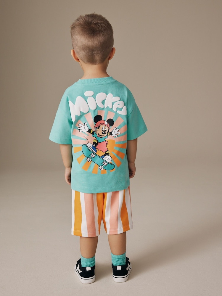 Green/Orange Mickey Mouse T-Shirt and Shorts Set (3mths-8yrs) - Image 1 of 4