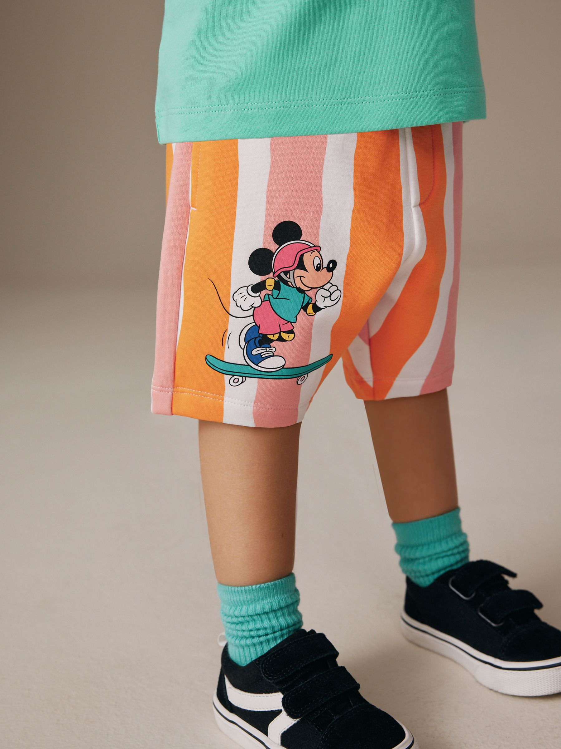Buy Green/Orange Mickey Mouse T-Shirt and Shorts Set (3mths-8yrs