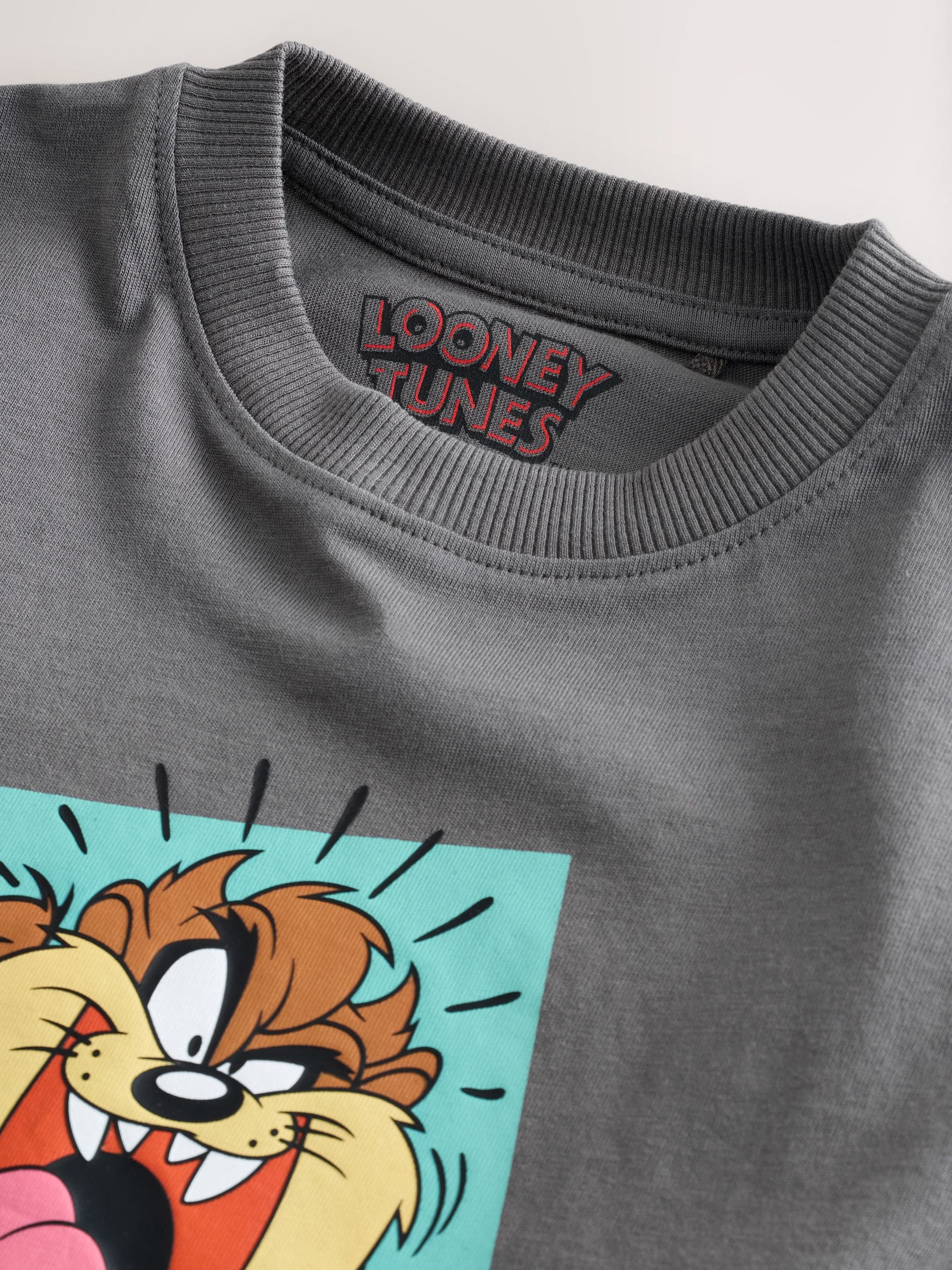 Buy Charcoal Grey Looney Tunes Short Sleeve T-Shirt (3mths-8yrs