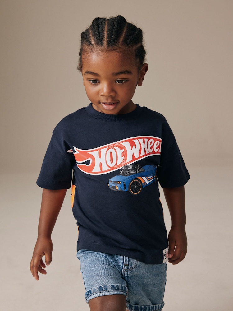 Navy Hot Wheels Short Sleeve T-Shirt (9mths-8yrs) - Image 1 of 3