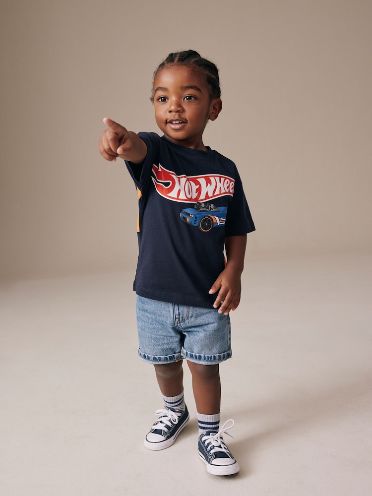 Navy Hot Wheels Short Sleeve T-Shirt (9mths-8yrs) - Image 2 of 3