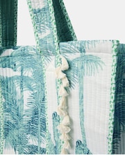 Accessorize Palm Print Quilted Shopper Bag - Slika 5 iz 5